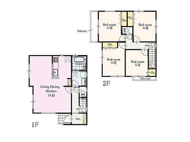 【4LDK】2号棟間取図