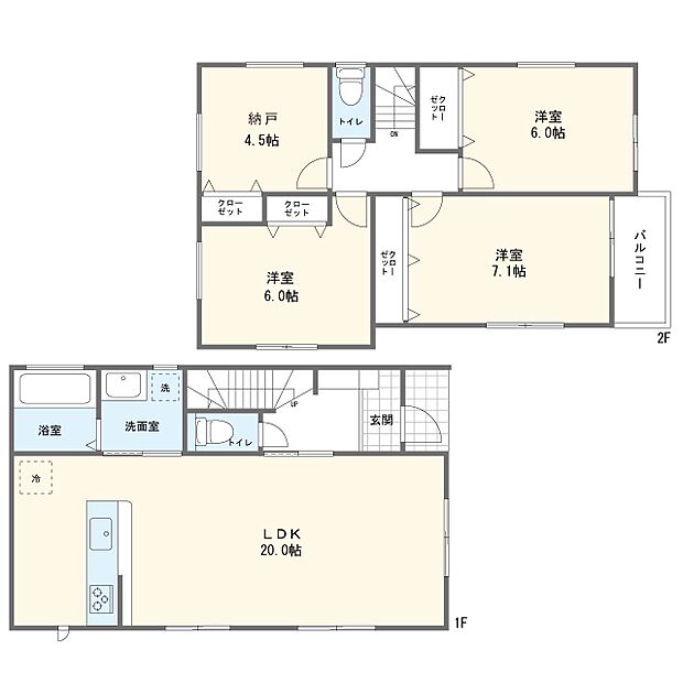 【3LDK+S】B2号棟間取図