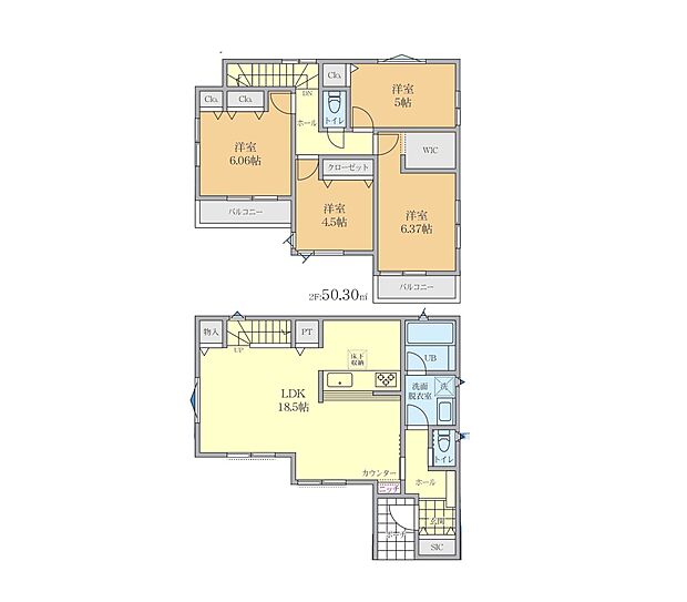 【4LDK】間取図