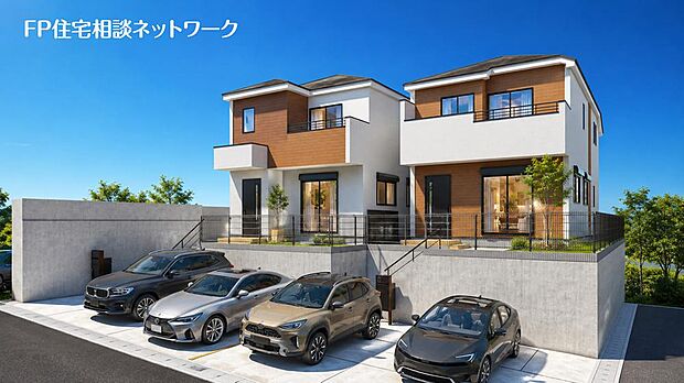 1・2号棟 完成予想図(本画像は完成予想パースであり、実際の建物とは異なる箇所がある可能性がございます。)