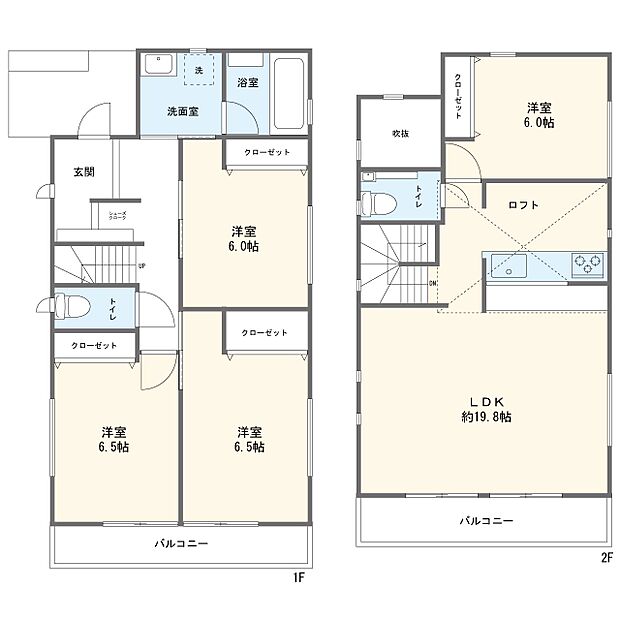 【4LDK】１号棟間取図