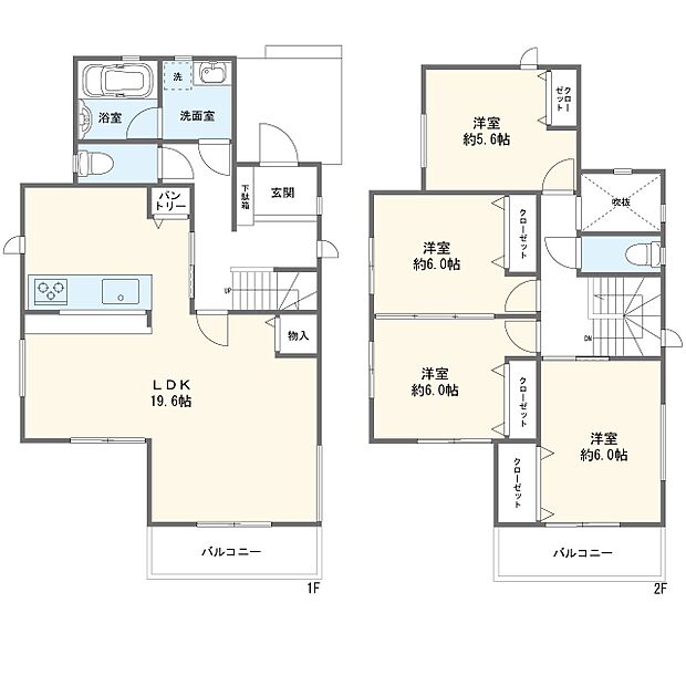 【4LDK】２号棟間取図