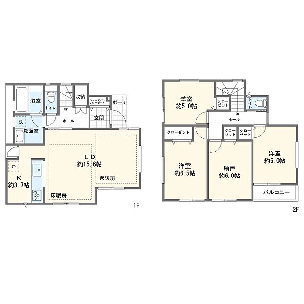 【3LDK+S】間取図6号棟