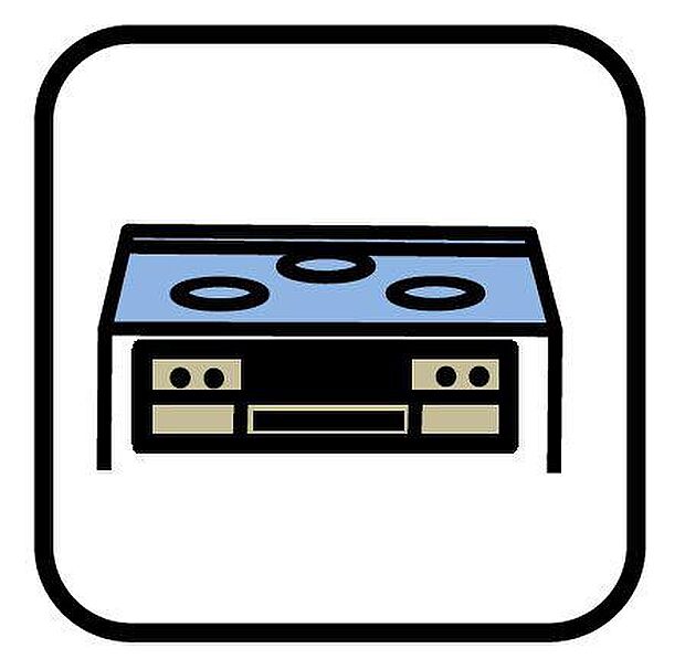 【3口コンロ】同時並行で調理しやすい3口コンロです。お料理を同時にすすめることができ、料理時間の短縮にもなります。