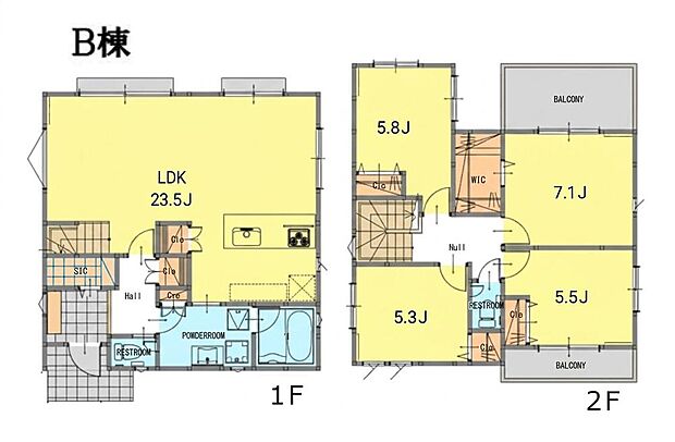 【4LDK】B号棟間取図
