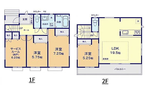 【3LDK+S】間取図