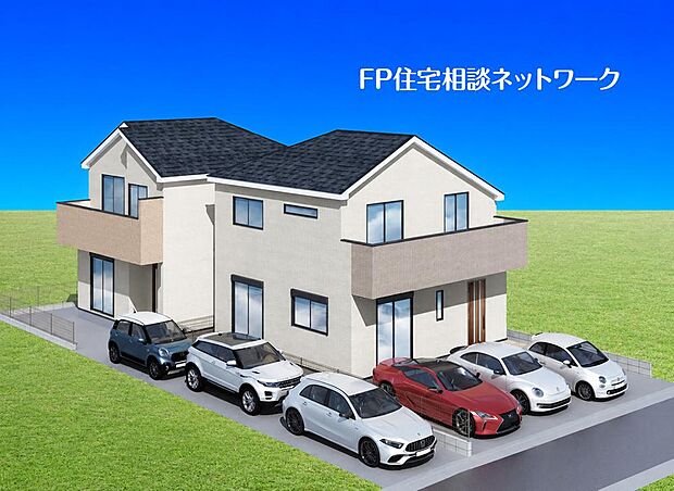 閑静な住宅地に馴染む落ち着いた色合いの外観。長く愛着を持って頂きたいからこそ飽きのこないシンプルな色目に仕上げました。外壁には耐久性・防汚性に優れたサイディング材を使用しております！