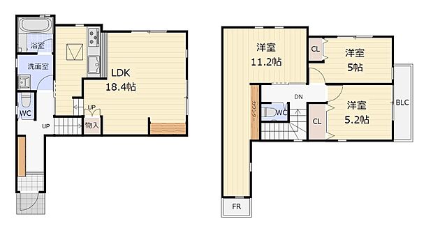 【3LDK】1号棟間取り