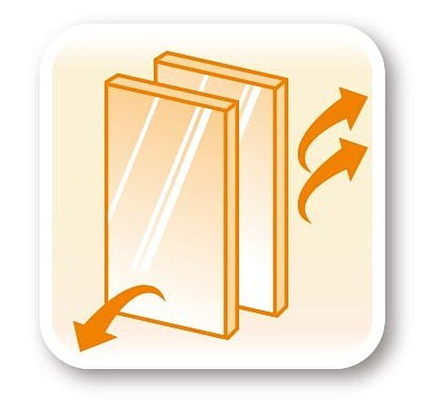 【ペアガラス】お部屋の窓はペアガラスなので、遮音性にも優れ、結露も発生しにくい構造。サッシ周りのカビが発生しにくくなりますね。