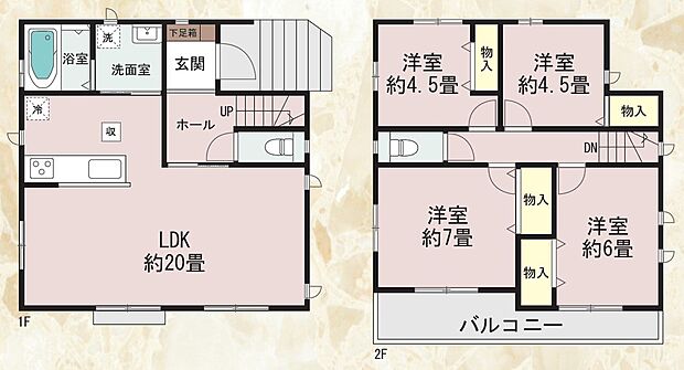 【4LDK】B号棟　間取り