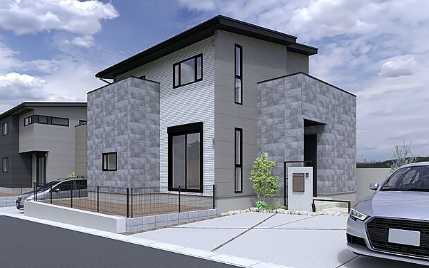 【No.13│外観イメージ】南に面した広い庭は、お子様とプランターで野菜を育てたり、夏はBBQを楽しんだりするのに最適！太陽の下、家族の笑い声とたくさんの思い出を育む温かい住まいです。