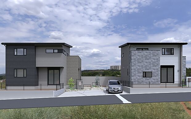 【【南道路×ゆとりの隣棟間隔】】一日中陽光が降り注ぐ明るい立地。隣家との距離を十分に確保しているため圧迫感がなく、視線を気にせず窓を開け放てる開放的な毎日が叶います。空を広く感じる街並みで、心豊かな新生活を。