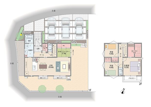【K1-3】「共働き夫婦に優しい回遊動線の家」キッチンと洗面所を隣接させ、家事動線を最短に。毎日の負担を少しでも軽くできるように工夫しました。