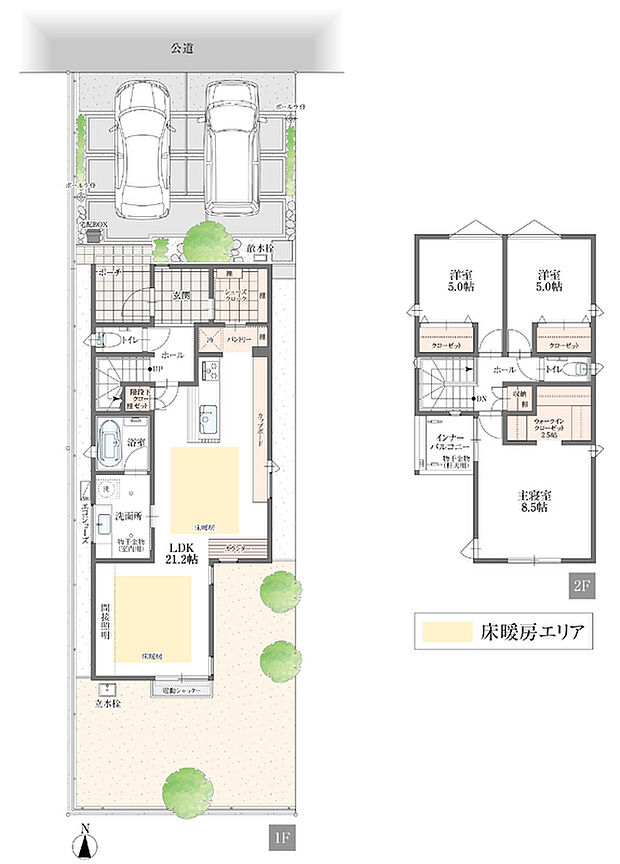 【No.1】
玄関を入ってすぐに、購入した食材や日用品をパントリーに直接運び込めます。「ただいま」と同時に「片付け完了」