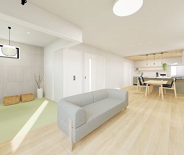 【【3号棟 リビングパース】】本画像はCGで作成しており、実際に現地に家具は置かれておりません。また、価格に家具は含まれておりません。