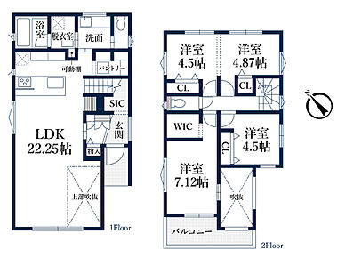４LDKに変更可。WIC＋SIC＋パントリー 