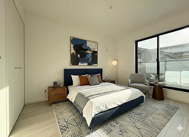 ◇◆洋室◆◇ベッドを置いてもゆとりのある広さを確保しています。バルコニーに通じる窓からの明るい光が包み込む心地よいお部屋。ゆっくりと身体を休めることのできる洋室です。