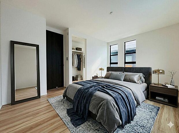 ◇◆洋室◆◇　くつろぎのインテリアで、ゆっくりと身体を休めることができます。本画像はCGで作成しており、実際に現地に家具は置かれておりません。また、価格に家具は含まれておりません。