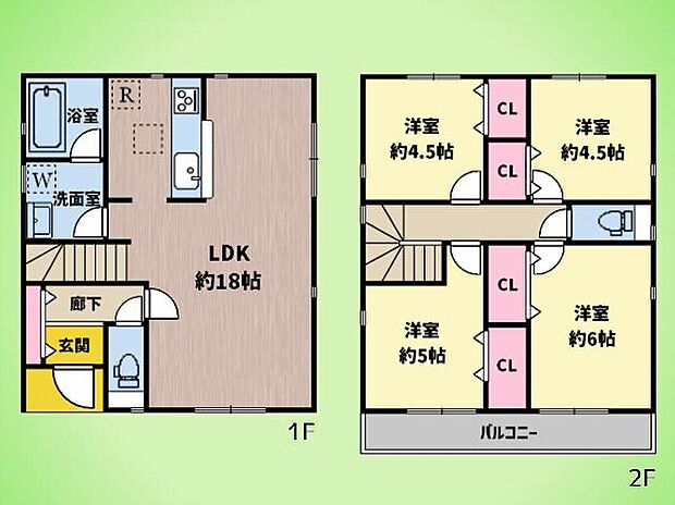 【4LDK】小田急線「町田駅」まで徒歩17分の立地。LDKはゆとりの約18帖で、ご家族でゆったり過ごせる空間です。南面バルコニー付きで陽当たりも良好。全居室フローリング仕様の、明るく快適な住まいです。