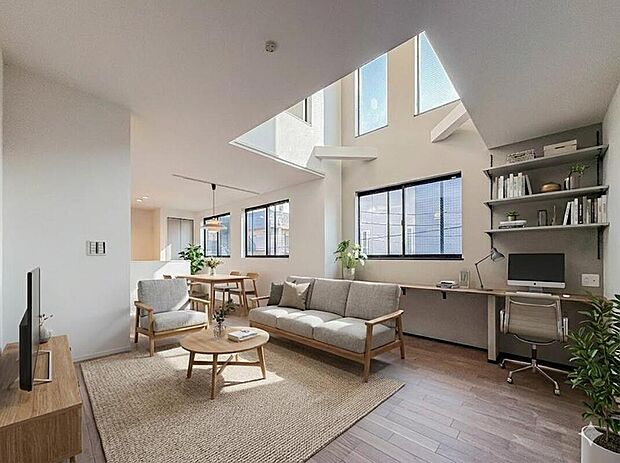 光が溢れ、風も溢れ、居心地のよい住空間、自然体で過ごせる住空間にリビングを。それは住むというシンプルなカタチをどこまでも追求してきた結果です。新築の厳かな居住性を身体全体で感じます。