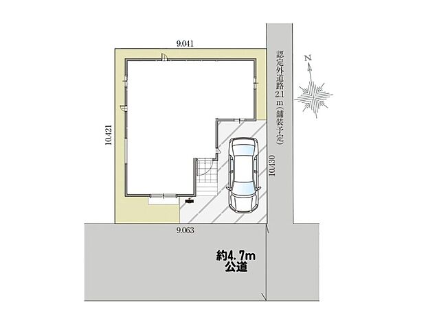 【駐車場1台　区画図-区画図　】区画図-区画図
【区画図】駐車スペース1台