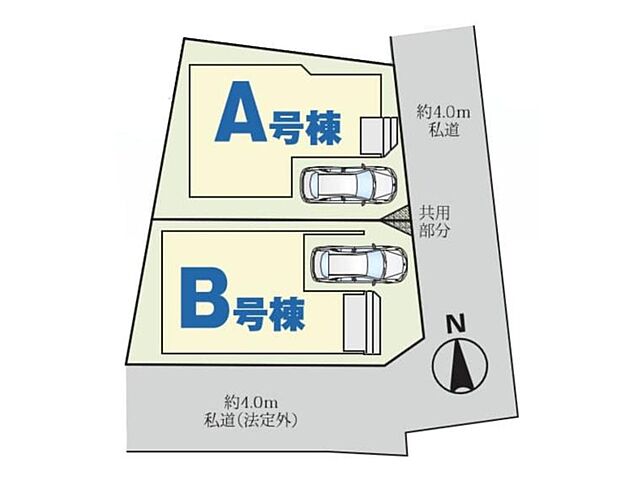 【【全体区画図】】埼玉高速鉄道「新井宿」駅バス12分下車後歩1分でアクセス良好のエリア。南向き角地に面しているため、光と風を取り込みやすく、また防犯面でも安心です。