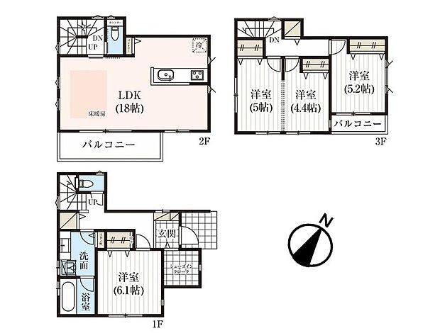 (I号棟)、価格5180万円、3LDK、土地面積71.09m2、建物面積103.7m2