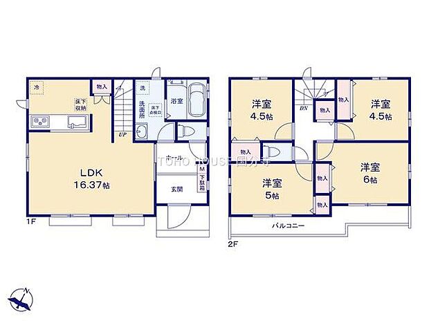 (A号棟)、価格5090万円、4LDK、土地面積112m2、建物面積88.9m2