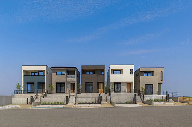 外観パース(左からA・B・C・D・E号棟)
完成しました！内覧可能です。