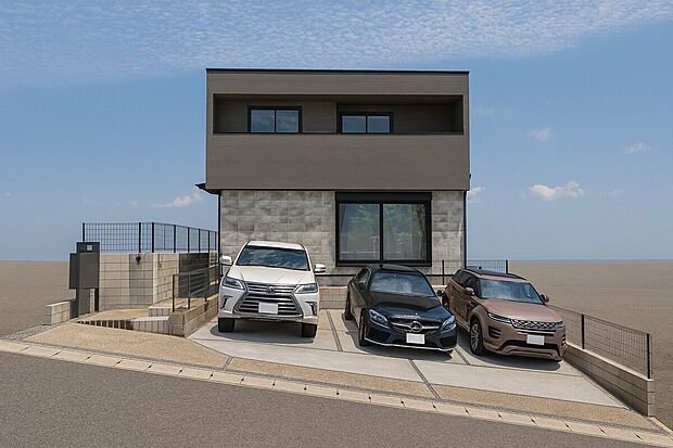 外観パース
4台駐車可！(車種による)
完成しました！内覧可能です。
平日・土日問わずお気軽にお問合せください。