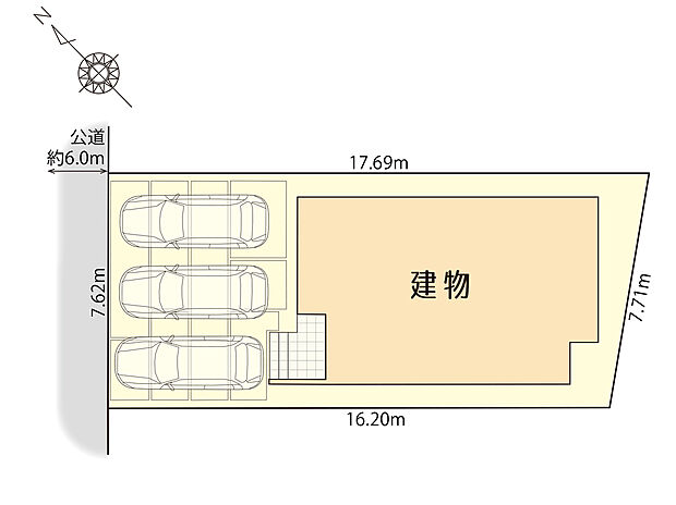 ■並列駐車3台可能