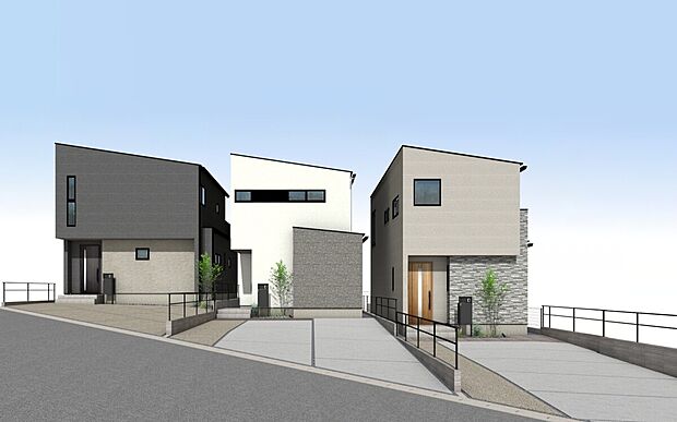 外観パース(右からABC号棟)
3台駐車可！(車種による)