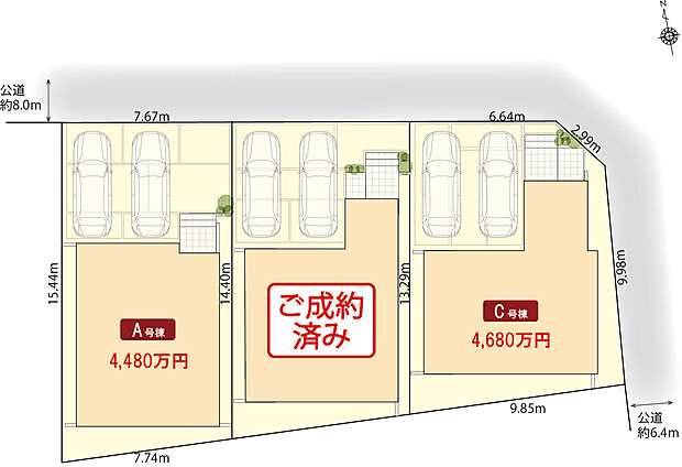 並列駐車2台可能！