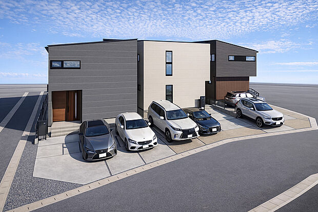 構造計算による耐震等級3という、最高レベルで大切な家族を守る家です。洗練されたデザイン。間取りにもこだわり、目的ごとに分けられるよう収納スペースを各所に配置しています。
