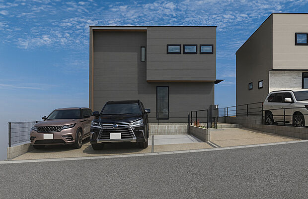 外観パース(A号棟)
並列4台駐車可！