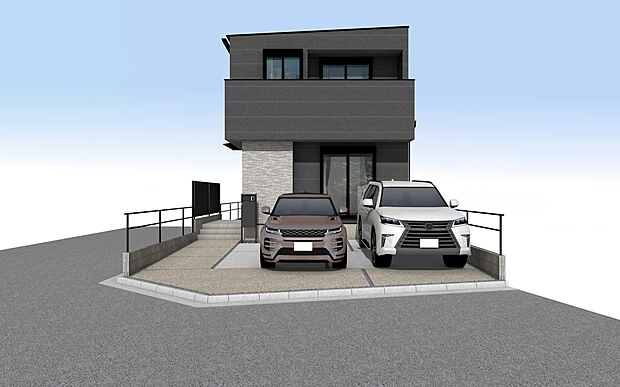 【限定1邸】注文住宅から生まれたこだわりの住まい。アクセントのある外観、洗練されたデザイン。構造計算による耐震等級3という、最高レベルで大切な家族を守る家です。

