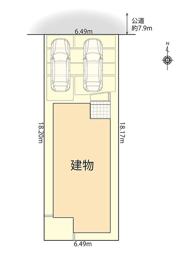 並列駐車2台可能