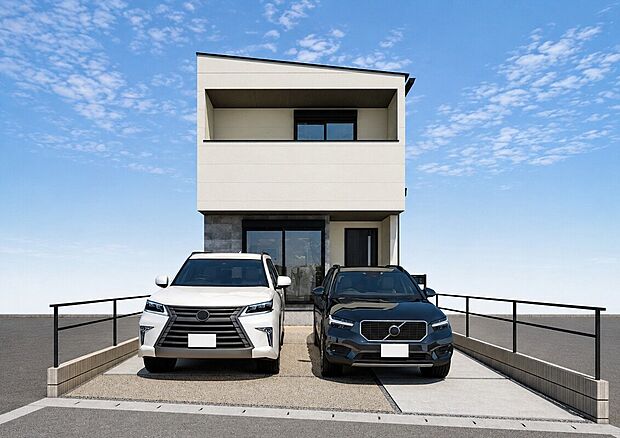 守山区西新　外観パース

未完成物件のため、モデルハウスへのご案内も致します！
お気軽に「0120-776-133」へご連絡下さい。