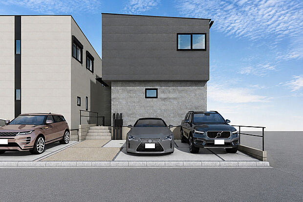 外観パースA号棟 全室収納付きで住まいをスッキリと保てます!