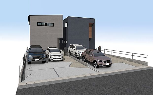 【外観パース】4台駐車可能！