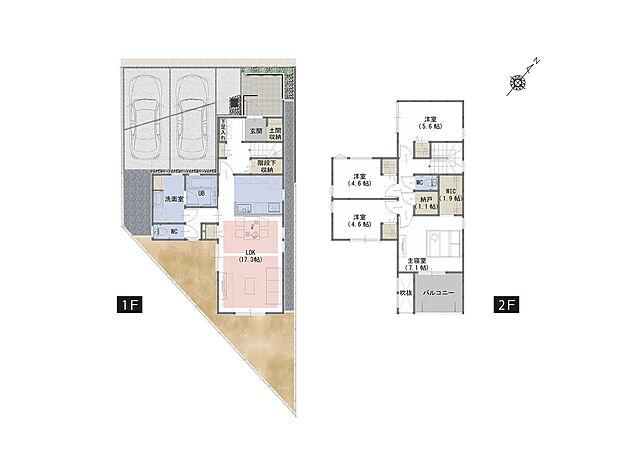 【4LDK+S】■ゆとりの脱衣スペースとタオルなどの収納に便利な可動棚付き
■使う場所ごとにものを片付けられるように収納豊富な間取り
■玄関横の土間収納にはベビーカーもそのまま収納することが可能