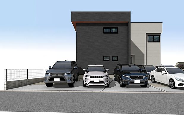 【外観パース　B号棟】■未完成物件の為、モデルハウスへのご案内も致します。お気軽にお問合せ下さいませ。