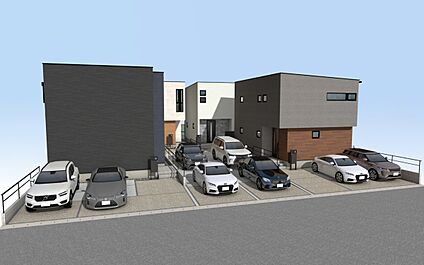 外観パース(右からABCD号棟)※A・D号棟ご成約済み