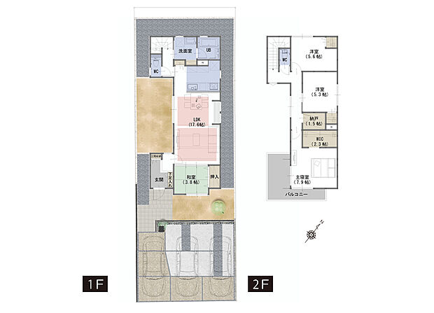 【4LDK+S】■木肌の美しいあらわし梁がワンランク上の生活を演出
■浴室乾燥・暖房機付き
■ウォークインクローゼットのある洋室は大型の荷物もスッキリ。