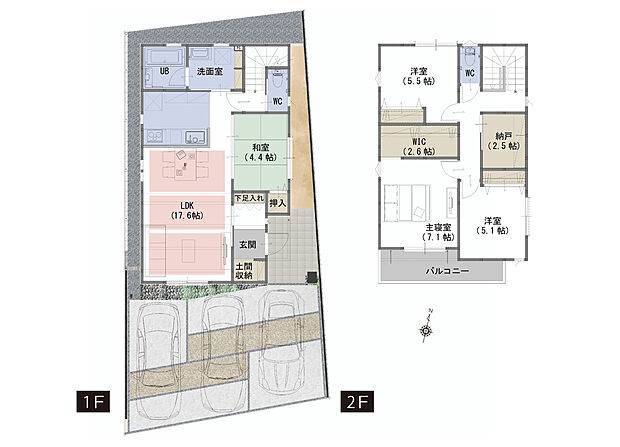 【4LDK+S】■リビングを見渡せる対面式キッチンだからお子様がいても安心
■浴室乾燥・暖房機付き
■雨具やベビーカーなどの収納に便利な土間収納