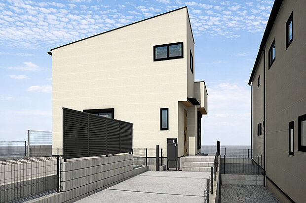 【外観パース　D号棟】未完成物件のため、モデルハウスへのご案内も致します！
お気軽に「0120-776-133」へご連絡下さい。