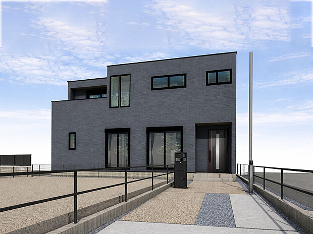 【外観パース　B号棟】未完成物件のため、モデルハウスへのご案内も致します！
お気軽に「0120-776-133」へご連絡下さい。