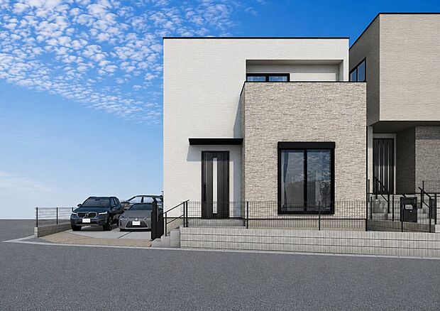 【外観パース　B号棟】未完成物件のため、モデルハウスへのご案内も致します！
お気軽に「0120-689-051」へご連絡下さい。