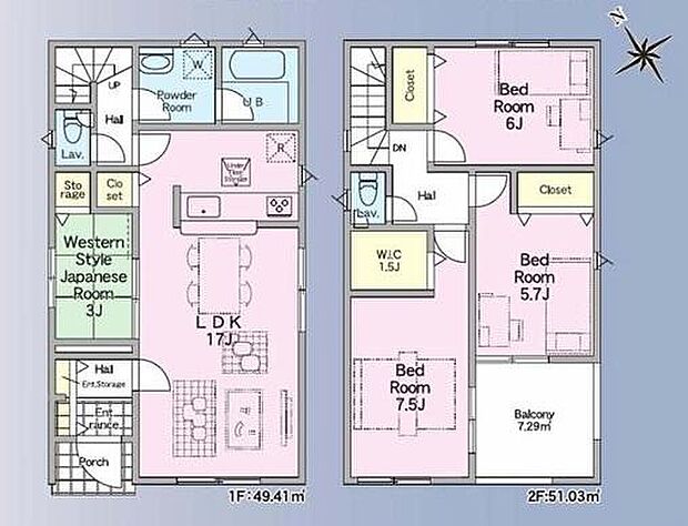 ≪4号棟間取図≫
主寝室にはウォークインクローゼットを設置！シーズンオフのお洋服や靴はもちろんお雛様や五月人形など、かさばるけど大切なものもしっかり片づけられます♪