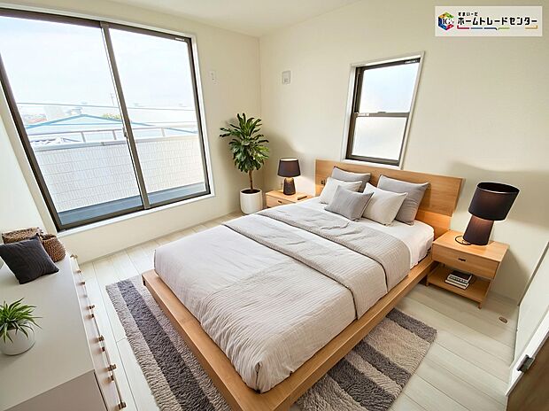 ≪Room≫
2面採光を確保した明るい室内は、風通しも良く、大変居心地の良い空間となっております。
※家具をCGで加工しています。家具付き販売ではございません。